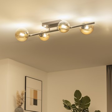 Brilagi - Lustre LED de Sobrepor MILLA 4xG9/3W/230V, preto com acabamentos cromados e dourados