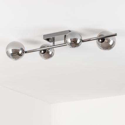 Brilagi - Lustre LED de sobrepor MILLA 4xG9/3W/230V preto cromado/fumê