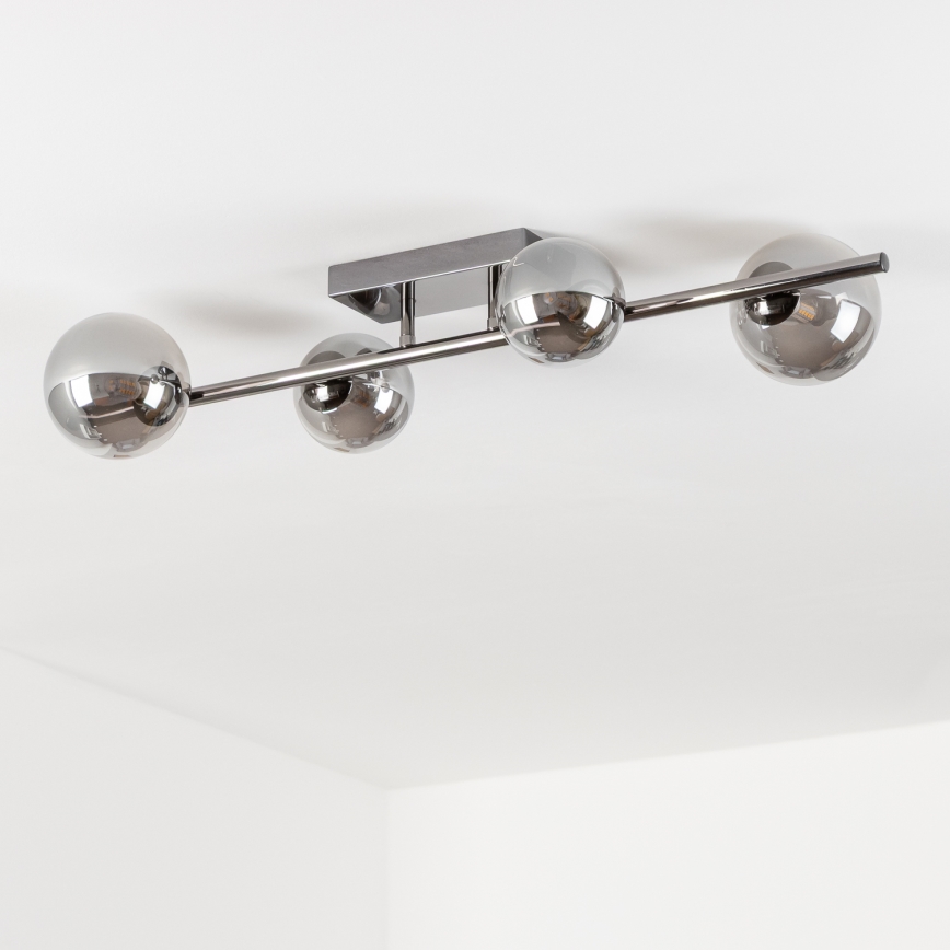 Brilagi - Lustre LED de sobrepor MILLA 4xG9/3W/230V preto cromado/fumê