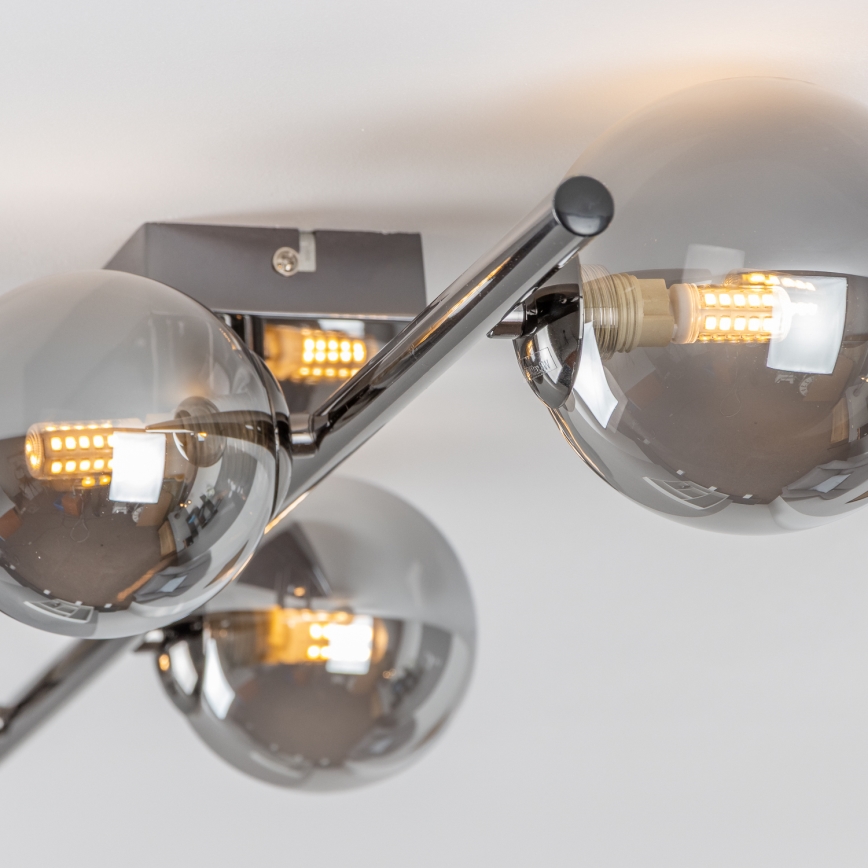 Brilagi - Lustre LED de sobrepor MILLA 4xG9/3W/230V preto cromado/fumê