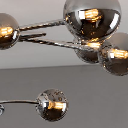 Brilagi - Lustre LED de Sobrepor MISTEL 15xG9/3W/230V preto cromado/fumê