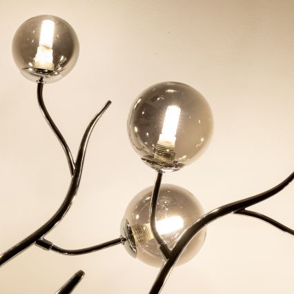 Brilagi - Lustre LED de Sobrepor MISTEL 15xG9/3W/230V preto cromado/fumê