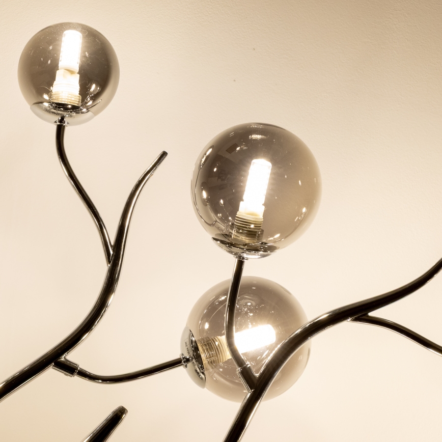 Brilagi - Lustre LED de Sobrepor MISTEL 15xG9/3W/230V preto cromado/fumê