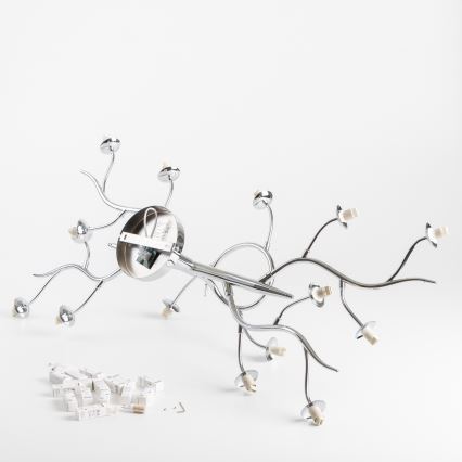 Brilagi - Lustre LED de Sobrepor MISTEL 15xG9/3W/230V preto cromado/fumê