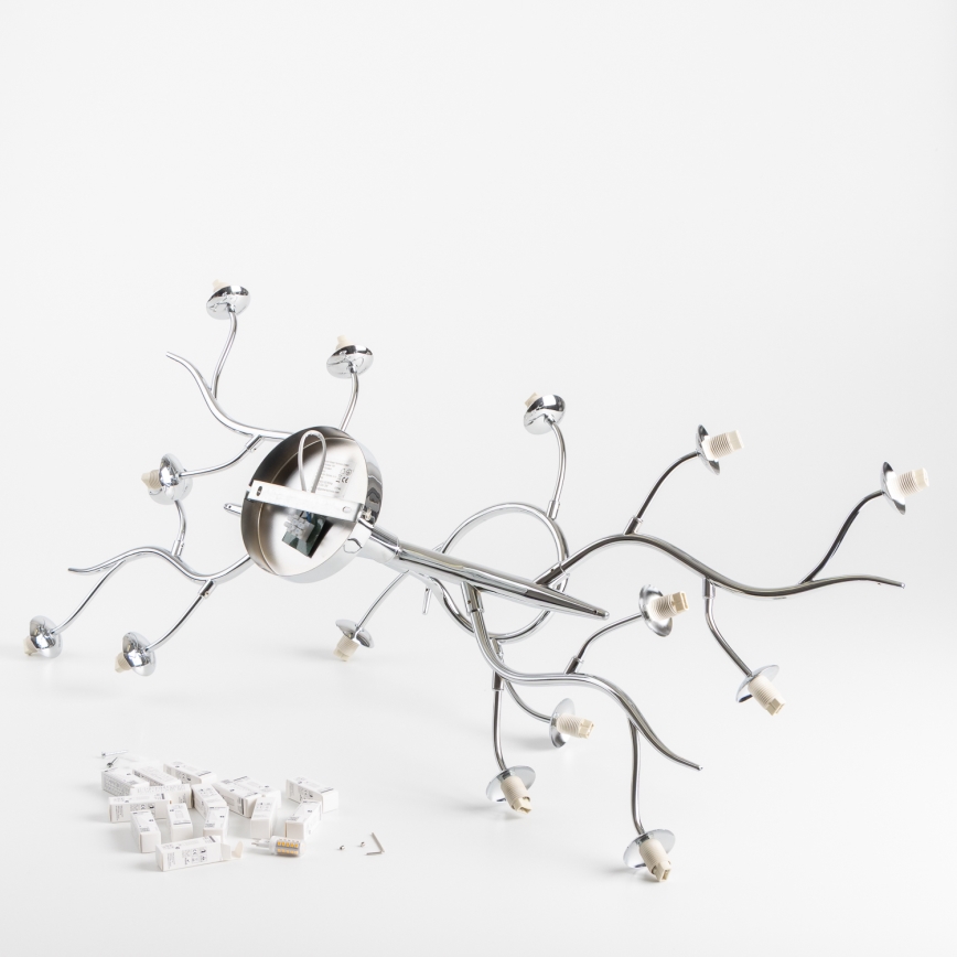 Brilagi - Lustre LED de Sobrepor MISTEL 15xG9/3W/230V preto cromado/fumê