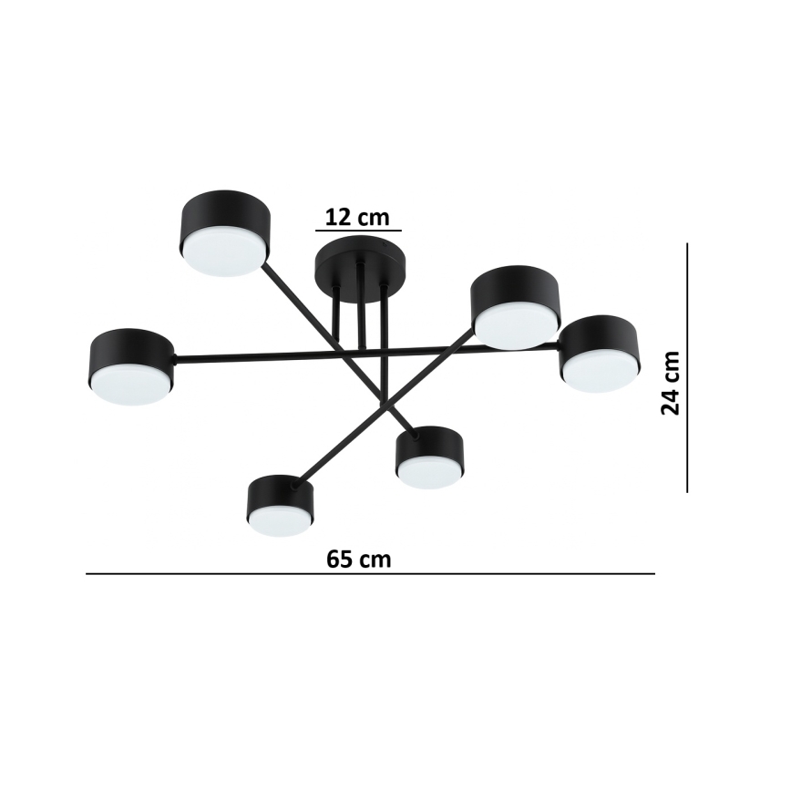 Brilagi - Lustre LED de sobrepor MONO 6xGX53/30W/230V preto