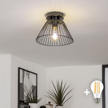Brilagi - Lustre LED de superfície CERIA WIRE 1xE27/40W/230V Ø 21 cm preto