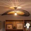 BRILAGI - Lustre LED de tecto sobreposto CERIA BOHO 1xE27/60W/230V Ø 100 cm preto/castanho