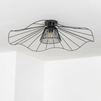 Brilagi - Lustre LED de tecto sobreposto CERIA WIRE 1xE27/40W/230V diâmetro 80 cm preto