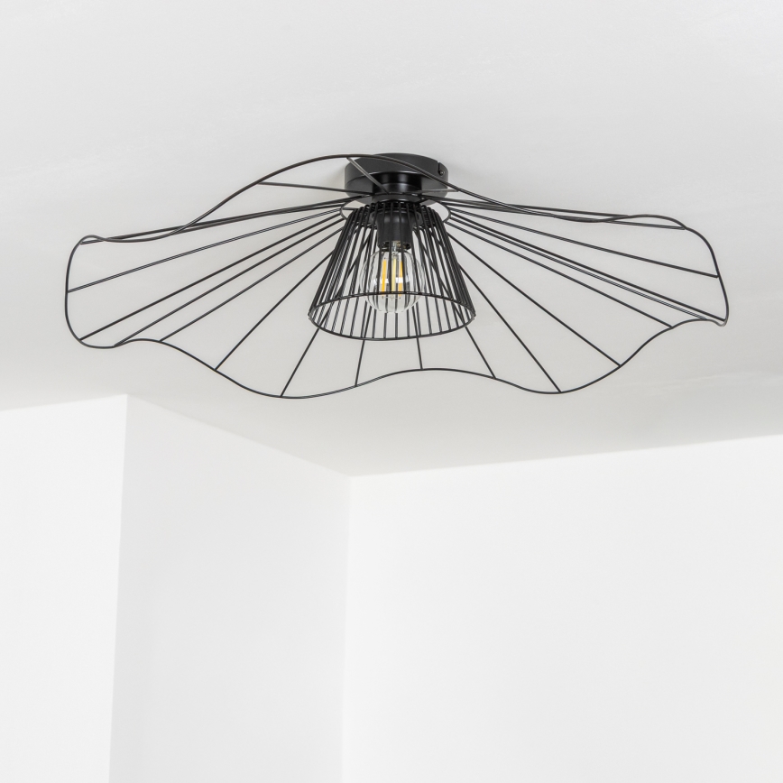 Brilagi - Lustre LED de tecto sobreposto CERIA WIRE 1xE27/40W/230V diâmetro 80 cm preto