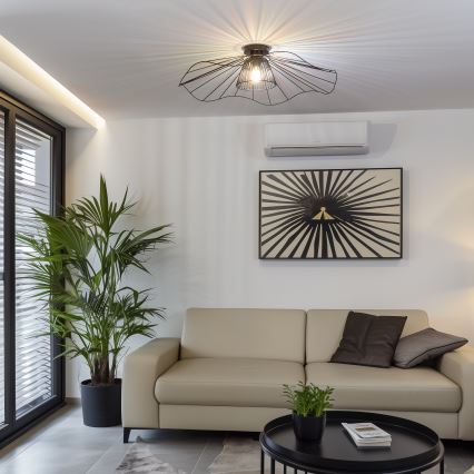 Brilagi - Lustre LED de tecto sobreposto CERIA WIRE 1xE27/40W/230V diâmetro 80 cm preto