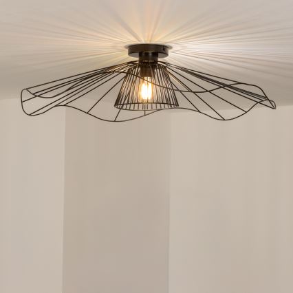 Brilagi - Lustre LED de tecto sobreposto CERIA WIRE 1xE27/40W/230V diâmetro 80 cm preto