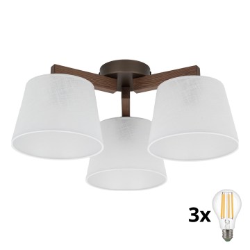 BRILAGI - Lustre LED de tecto sobreposto LATTE 3xE27/15W/230V pinho/branco