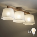 BRILAGI - Lustre LED de tecto sobreposto LATTE SABIA 3xE27/15W/230V pinho/branco