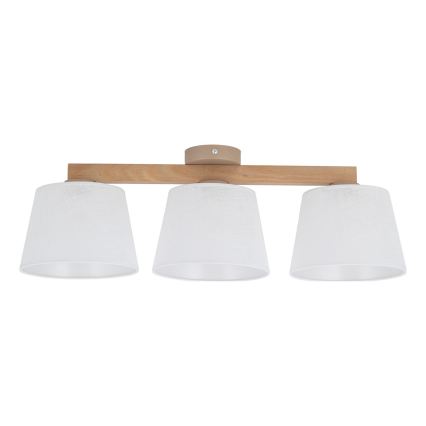 BRILAGI - Lustre LED de tecto sobreposto LATTE SABIA 3xE27/15W/230V pinho/branco