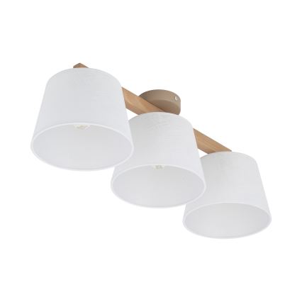 BRILAGI - Lustre LED de tecto sobreposto LATTE SABIA 3xE27/15W/230V pinho/branco