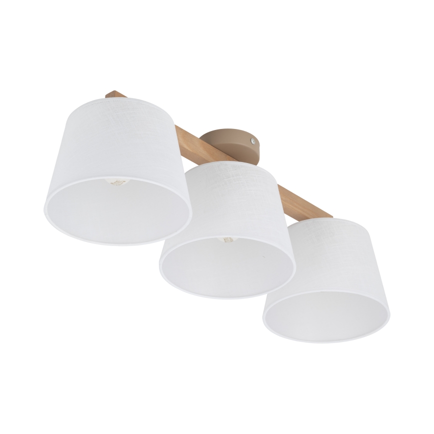 BRILAGI - Lustre LED de tecto sobreposto LATTE SABIA 3xE27/15W/230V pinho/branco
