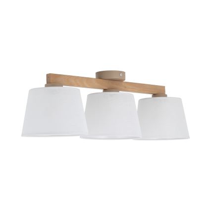 BRILAGI - Lustre LED de tecto sobreposto LATTE SABIA 3xE27/15W/230V pinho/branco