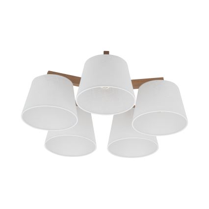 BRILAGI - Lustre LED de teto aplicado LATTE SABIA 5xE27/15W/230V pinho/branco