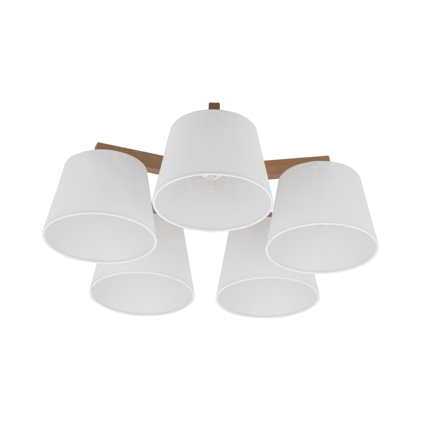 BRILAGI - Lustre LED de teto aplicado LATTE SABIA 5xE27/15W/230V pinho/branco
