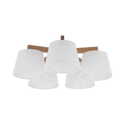 BRILAGI - Lustre LED de teto aplicado LATTE SABIA 5xE27/15W/230V pinho/branco