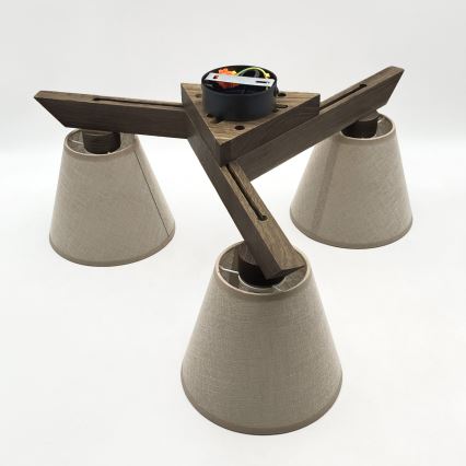 Brilagi - LED Lustre de teto sobreposto ANTHONY 3xE14/40W/230V carvalho nogueira/bege