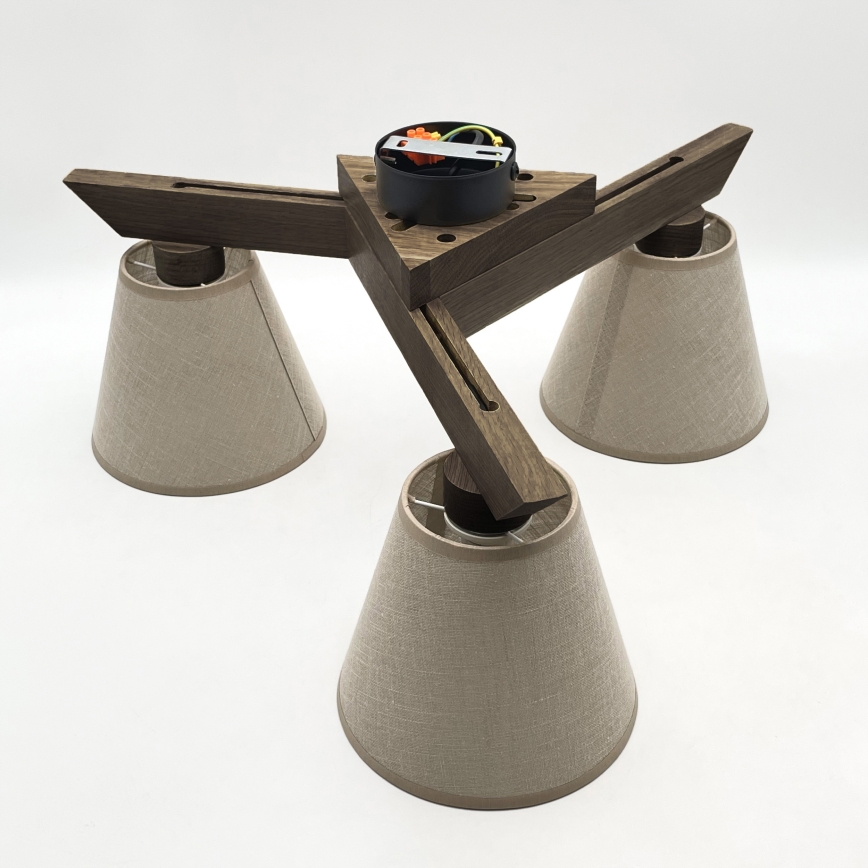 Brilagi - LED Lustre de teto sobreposto ANTHONY 3xE14/40W/230V carvalho nogueira/bege