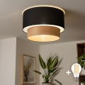 Brilagi - Lustre LED de teto de montagem superficial CERIA 1x E27/40W/230V Ø 50 cm preto/bege