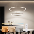 Brilagi - Lustre LED dimável pendente em cabo PORTOFINO LED/98W/230V 3000-6000K diâmetro 80 cm bege + comando à distância