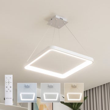 Brilagi - Lustre LED dimável suspenso por cabo FALCON SLIM LED/50W/230V 3000-6500K 50x50 cm branco + controlo remoto