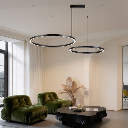 Brilagi - Lustre LED dimerizável suspenso por cabo PORTOFINO LED/98W/230V 3000-6000K preto + comando remoto