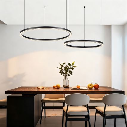 Brilagi - Lustre LED dimerizável suspenso por cabo PORTOFINO LED/98W/230V 3000-6000K preto + comando remoto