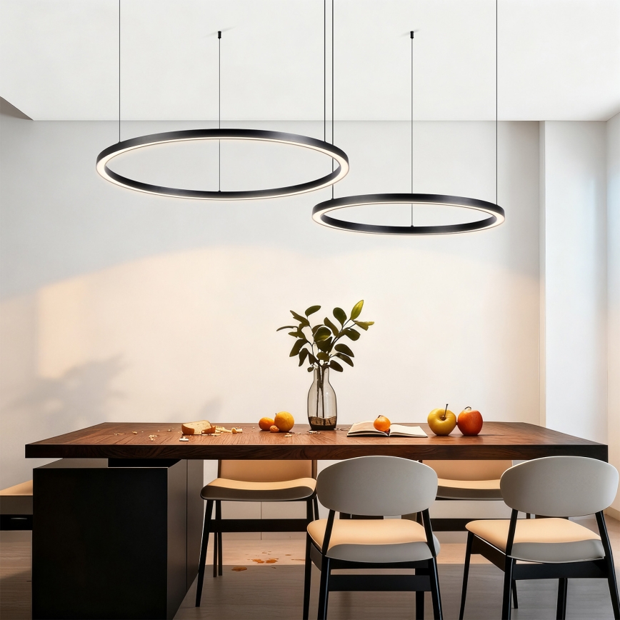 Brilagi - Lustre LED dimerizável suspenso por cabo PORTOFINO LED/98W/230V 3000-6000K preto + comando remoto