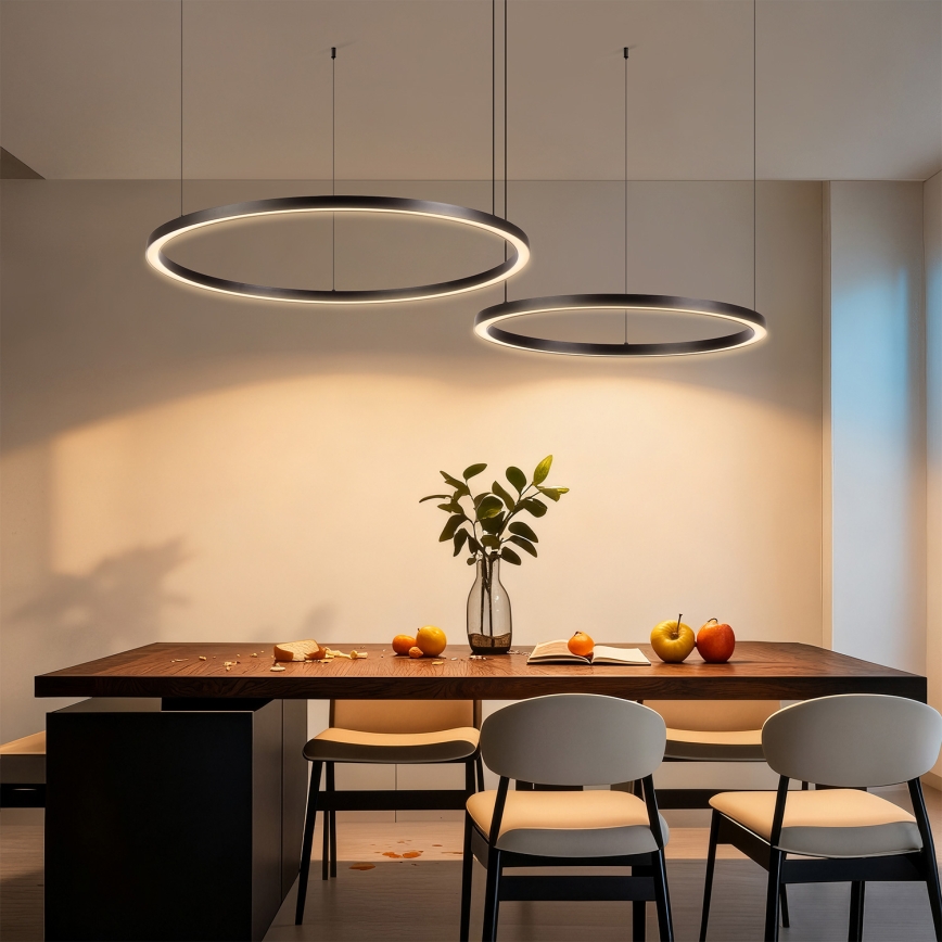 Brilagi - Lustre LED dimerizável suspenso por cabo PORTOFINO LED/98W/230V 3000-6000K preto + comando remoto