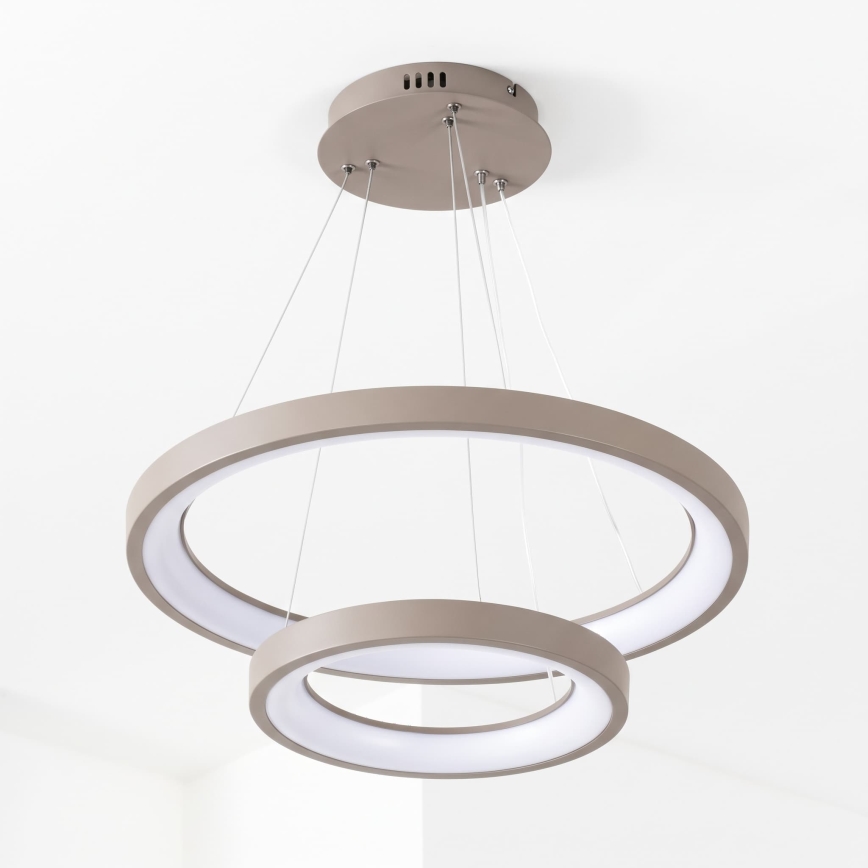 BRILAGI - Lustre LED dimerizável suspenso por cabo FALCON SLIM LED/68W/230V 3000-6500K Ø 50 cm bege + controlo remoto