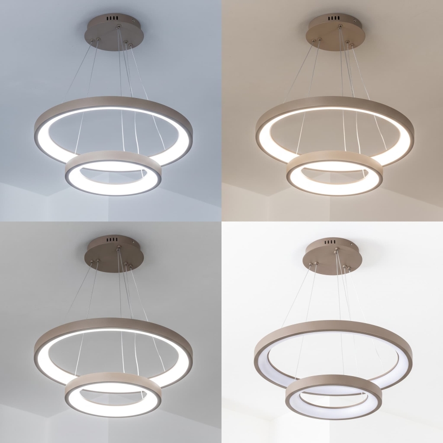 BRILAGI - Lustre LED dimerizável suspenso por cabo FALCON SLIM LED/68W/230V 3000-6500K Ø 50 cm bege + controlo remoto