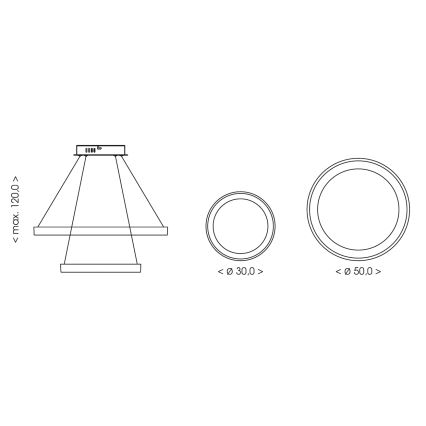 BRILAGI - Lustre LED dimerizável suspenso por cabo FALCON SLIM LED/68W/230V 3000-6500K Ø 50 cm bege + controlo remoto