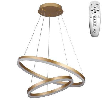 Brilagi - Lustre LED dimerizável suspenso por cabo CIRCLE LED/70W/230V 3000-6500K Ø 60 cm dourado + controlo remoto
