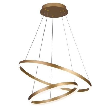 Brilagi - Lustre LED dimerizável suspenso por cabo CIRCLE LED/70W/230V 3000-6500K Ø 60 cm dourado + controlo remoto
