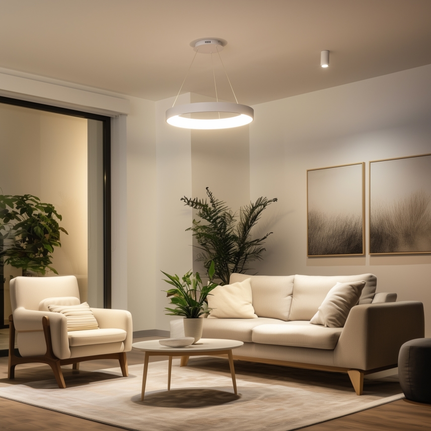 Brilagi - Lustre LED dimerizável suspenso por cabo FALCON II LED/99W/230V 3000-6500K Ø 60 cm branco + controlo remoto