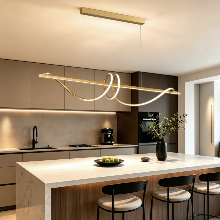 BRILAGI - lustre LED regulável suspenso por cabo SIGNATURE LED/50W/230V 3000-6000K 120 cm dourado + comando remoto
