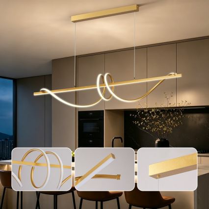 BRILAGI - lustre LED regulável suspenso por cabo SIGNATURE LED/50W/230V 3000-6000K 120 cm dourado + comando remoto