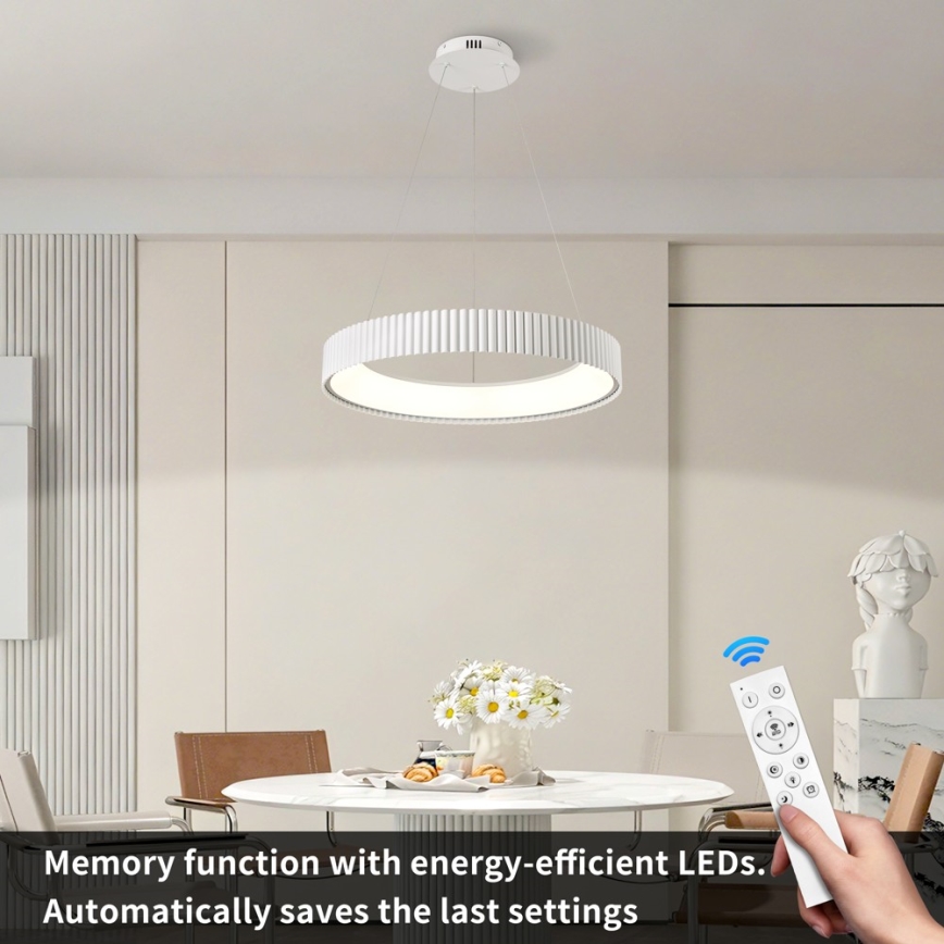 BRILAGI - Lustre LED regulável suspenso por cabo FALCON MODERN LED/54W/230V 3000-6000K Ø 60 cm branco + controlo remoto