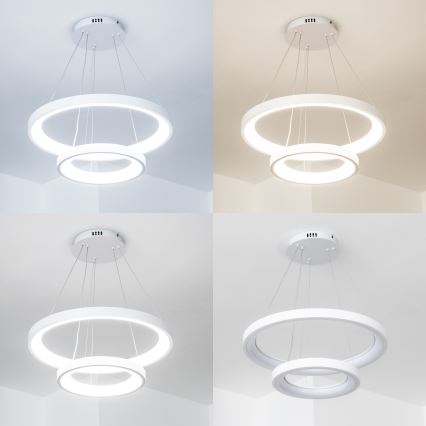 Brilagi - Lustre suspenso dimerizável em cabo FALCON SLIM LED/68W/230V 3000-6500K Ø 50 cm branco + controlo remoto