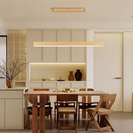 Brilagi - Lustre LED regulável SLEEKLINE SMART LED/40W/230V Wi‑Fi Tuya, acabamento em carvalho + comando remoto