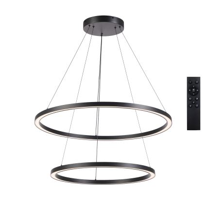 Brilagi - Lustre LED dimerizável suspenso por cabo PORTOFINO LED/98W/230V 3000-6000K diâmetro 80 cm preto + controlo remoto