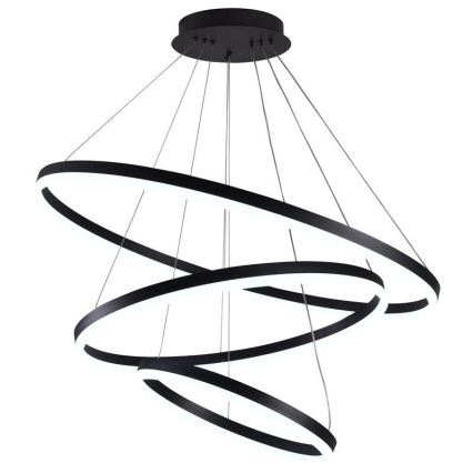Brilagi - Lustre LED regulável em cabo CIRCLE LED/125W/230V 3000-6500K Ø 80 cm preto + comando remoto