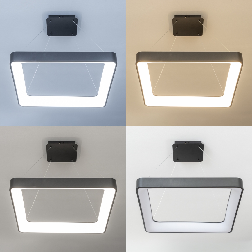 Brilagi - Lustre LED regulável suspenso por cabo FALCON II LED/125W/230V 3000-6500K 60x60 cm preto + controlo remoto