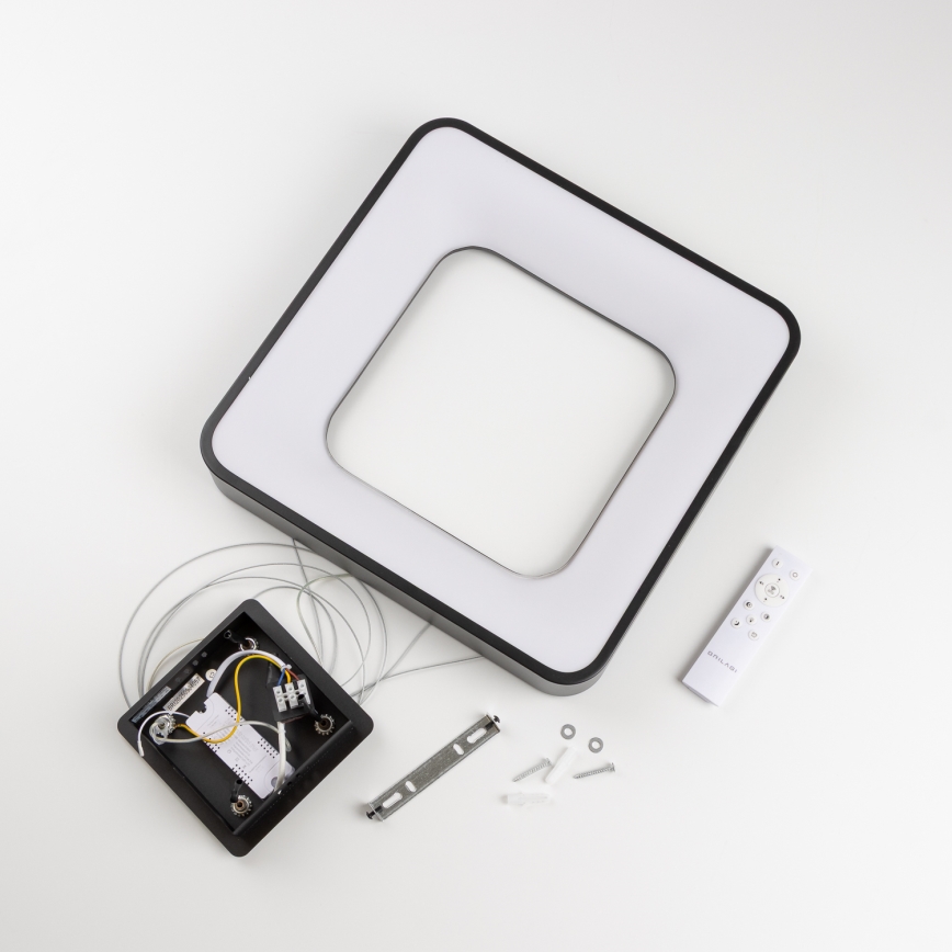 Brilagi - lustre LED regulável suspenso por cabo FALCON II LED/80W/230V 3000-6500K 40x40 cm preto + controlo remoto