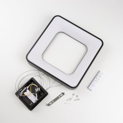 Brilagi - Lustre LED dimerizável suspenso por cabo FALCON II LED/80W/230V 3000-6500K 40x40 cm preto + controlo remoto
